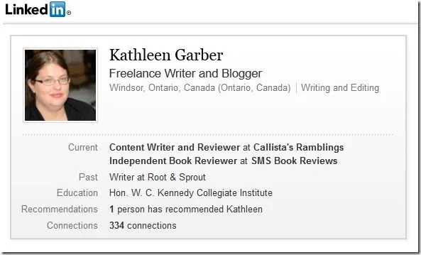 Kathleen's Garber LinkedIn Profile.