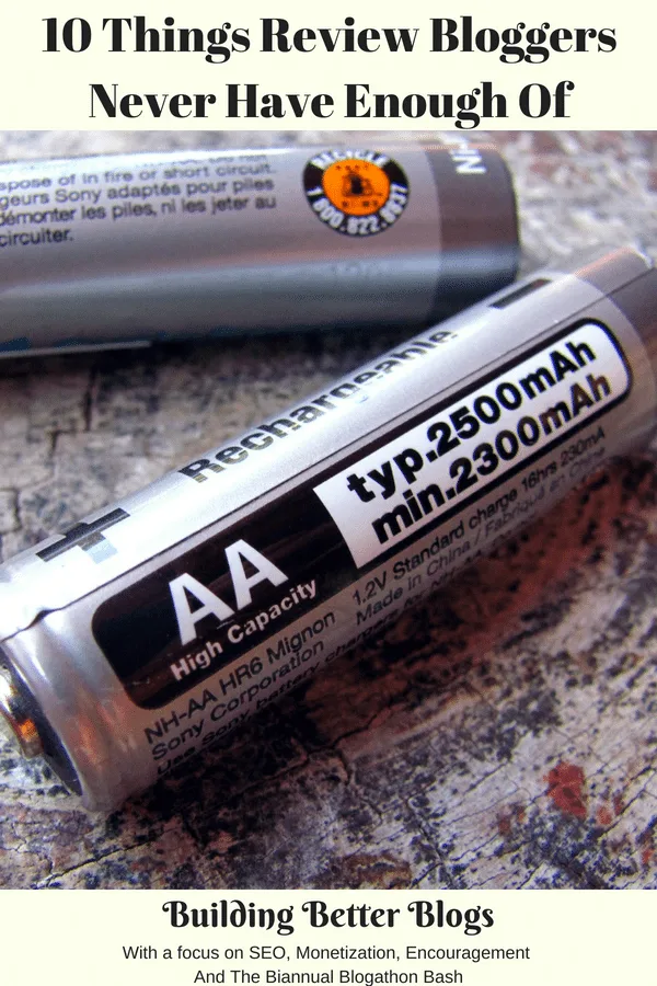 Rechargeable batteries laying on a countertop.