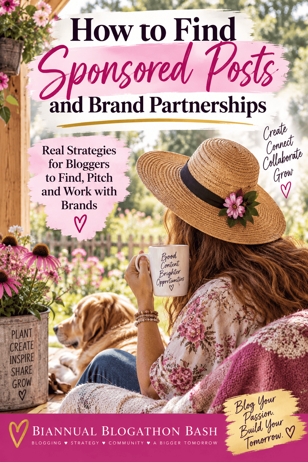 Blogging lifestyle image representing sponsored content, brand partnerships and opportunities to earn while building a flexible creative business.