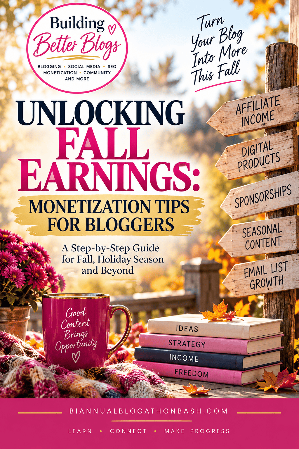 Fall monetization tips for bloggers with practical ways to increase seasonal blog income