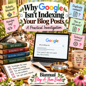 Featured image illustrating why google is not indexing blog posts for Biannual Blog-A-Thon Bash